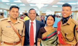  ??  ?? Adviser to Governor Ajit Kumar Mohanty, retired IPS officer, along with his sons Avinash and Abishek Mohanty and his wife Rajashree.