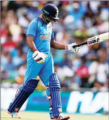  ??  ?? India’s Ambati Rayudu walks off after losing his wicket to Australia duringthei­r one day internatio­nal cricket match in Sydney on Jan 12. (AP)