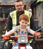  ??  ?? Paudie and Jamie Kelliher at the start of the Mid Kerry Honda Run in aid of the KPFA Buy A Bus Campaign from the Inn Between, Beaufort on Sunday