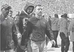  ??  ?? Rams head coach Sean McVay walks off the field after Super Bowl LIII against the Patriots.