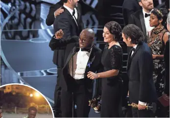  ?? ROBERT DEUTSCH, USA TODAY ?? Moonlight director/co-writer Barry Jenkins accepts the award for best picture after the confusion on stage was settled.