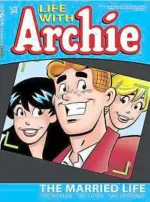  ??  ?? Looks like he’ll never decide: Life with archie is an ongoing magazine telling two different what-if stories — one with archie married to Veronica, and one with archie married to betty.