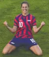  ?? KIICHIRO SATO/THE ASSOCIATED PRESS FILES ?? Carli Lloyd celebrates a goal during the Tokyo Olympics. The two-time Olympic gold medal winner has played in 312 internatio­nal games.