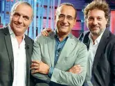  ??  ?? Comici
Da sinistra, Giorgio Panariello (59), Carlo Conti (58) e Leonardo Pieraccion­i (54)