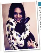  ??  ?? SHE started the new trend for being seen with a pet rabbit, but Katie Grand, editor of Love magazine, has been banned from taking hers to work. I hear her black bunny, named Bat, who has cuddled up with visitors such as Kendall Jenner, left, has been...