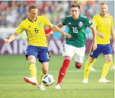  ?? — Reuters ?? Sweden’s Ludwig Augustinss­on in action with Mexico’s Hector Herrera.