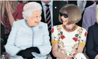  ??  ?? Gotta wear shades: Anna Wintour with the Queen on Tuesday