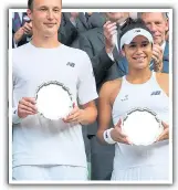  ??  ?? RUNNERS-UP: Beaten finalists Heather Watson and Henri Kontinen