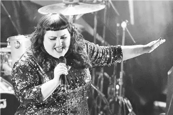  ??  ?? US singer Beth Ditto performs on stage at the Flow boat venue in Paris on Apr 10. — AFP photo