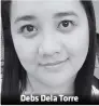  ??  ?? Debs Dela Torre