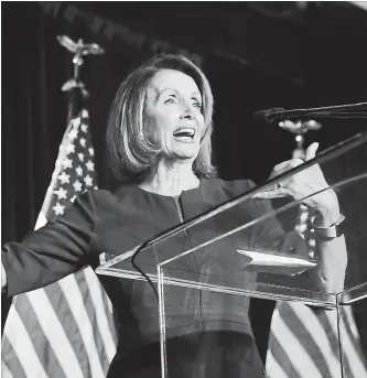  ?? YURI GRIPAS BLOOMBERG ?? House Minority Leader Nancy Pelosi , is expected to return to the post of Speaker of the House.