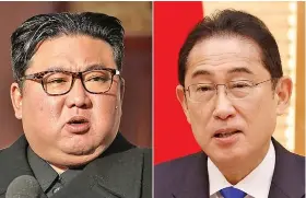  ?? Japan’s prime minister Fumio Kishida. ?? North Korea’s leader Kim Jong Un.