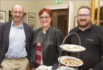  ??  ?? Trevor Wood, Sara Tye and Neal Griffin at the Wicklow Chamber Business informatio­n evening.