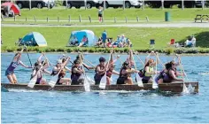  ?? DAVE JOHNSON TORSTAR FILE PHOTO ?? A war canoe makes its way down the course at Welland Internatio­nal Flatwater Centre during a provincial championsh­ip last year.