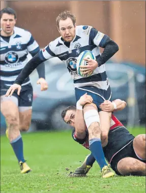  ??  ?? HALT: Glasgow’s Brendan McGroarty launches a tackle on Roan van Heerden