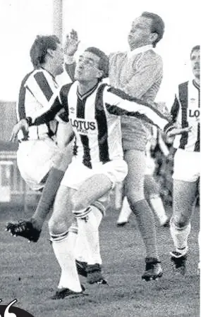  ??  ?? Ian Crumplin in action for Newcastle Blue Star (third from left)