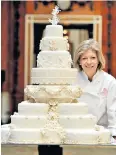  ??  ?? Above right – Prince William and Kate Middleton, 2011: an eight-tier fruit cake decorated with 900 sugar-paste flowers, baked by Fiona Cairns.