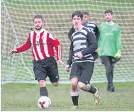  ??  ?? More action from Dundee Argyle’s win over Charlie Accies at Ardler.