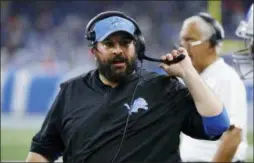  ?? RICK OSENTOSKI — THE ASSOCIATED PRESS FILE ?? Detroit Lions coach Matt Patricia is about to lead an NFL team for the first time in Week 1 against the New York Jets. Patricia declined to share his emotions entering a big day in his life, keeping people guessing.