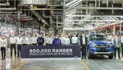  ?? ?? Récord en pandemia. En 2020, la Ford Ranger alcanzó las 900 mil unidades fabricadas en General Pacheco.