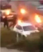  ??  ?? Plot: Gang sets a car ablaze