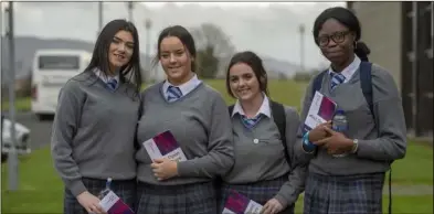  ??  ?? Coláiste Rís students pictured at DkIT for the Open Day are L-R Emma Duffy, Chloe Murden, Rachel Ballentine and Esther Uhunamunre.