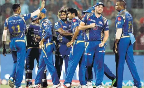  ?? BCCI ?? Mumbai Indians’ Lasith Malinga became the first bowler to claim 150 wickets in IPL, on Saturday.