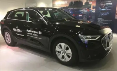  ?? FOTO: TOR MJAALAND ?? Audi e-tron var mest registrert­e nybil i januar både i Kristiansa­nd og i landet som helhet.