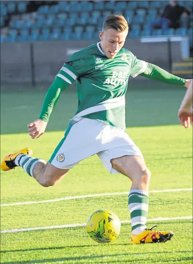  ?? Picture: Paul Amos ?? Ashford’s Sam Corne – scored his fifth goal in five games, at Whyteleafe on Saturday
