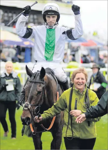  ??  ?? Leighton Aspell, riding Pineau De Re, wins The Crabbie's Grand National Steeple Chase at Aintree.