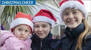  ??  ?? Lucy Cullen, Emma Cullen and Hannah Kehoe at the ‘Live Crib’ in Wexford’s Friary. CHRISTMAS CHEER