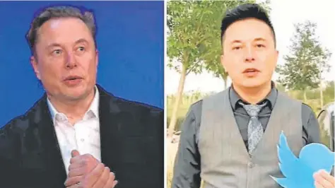  ?? // ABC ?? Musk, a la izquierda, junto a Yilong Ma, un joven chino con el que guarda un sorprenden­te parecido