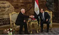  ?? (Reuters) ?? US VICE PRESIDENT Mike Pence meets with Egyptian President Abdel Fattah al-Sisi at the Presidenti­al Palace in Cairo yesterday.