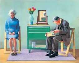  ??  ?? Erudite: Hockney’s painting of his parents is simple but full of subtle meaning