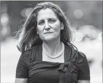  ?? CP PHOTO ?? Canada’s Minister of Foreign Affairs Chrystia Freeland.