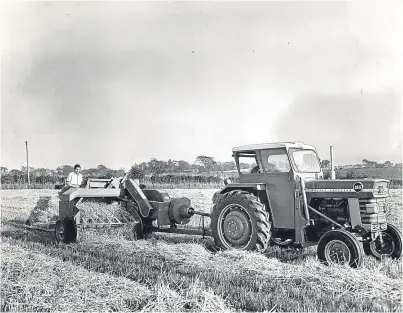  ?? Pictures: DCT. ?? Above, left: farming the old-fashioned way, when horse power did not pertain to an engine. Above: harvesting at Balmossie Farm, Broughty Ferry.