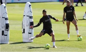  ?? Photograph: Juan Carlos Hidalgo/EPA ?? Luis Suárez in training this week before returning to the Camp Nou for the first time since leaving Barcelona last year.