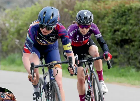  ?? GETTY IMAGES ?? New Zealand riders Mikayla Harvey and Niamh Fisher-Black were in the breakaway stage two at the Festival Elsy Jacobs in Luxembourg. National champion Georgia Williams, inset, has been joined on the WorldTour by three other Kiwi riders in the last two years.