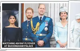  ??  ?? WATCHING AN RAF FLYOVER AT BUCKINGHAM PALACE