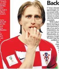  ??  ?? captain Luka Modric said being awarded the Golden Ball for the World Cup’s best player was “bitterswee­t” after losing the final 4-2 to France yesterday.
“Obviously I liked the recognitio­n and thanks to those who chose me, but clearly I would have...