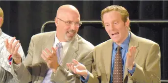  ?? SUN-TIMES ?? Analyst Jim Deshaies (left) and play-by-play man Len Kasper will continue to be the Cubs’ TV broadcast tandem when the team switches its games to the Marquee Sports Network in 2020.