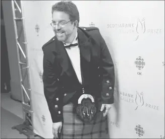  ?? Peter J. Thompson/postmedia News ?? Calgary author Will Ferguson was in full Scottish regalia Tuesday night in Toronto where he was awarded the 2012 Scotiabank Giller Prize.