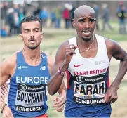  ??  ?? Mo Farah found it tough going yesterday.