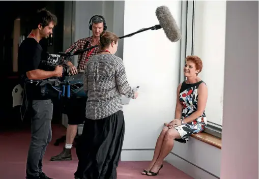  ?? FAIRFAX ?? Pauline Hanson has been courting the media again as she seeks a seat in Australia’s Senate – and she needs less than 8 per cent of the vote to get one.