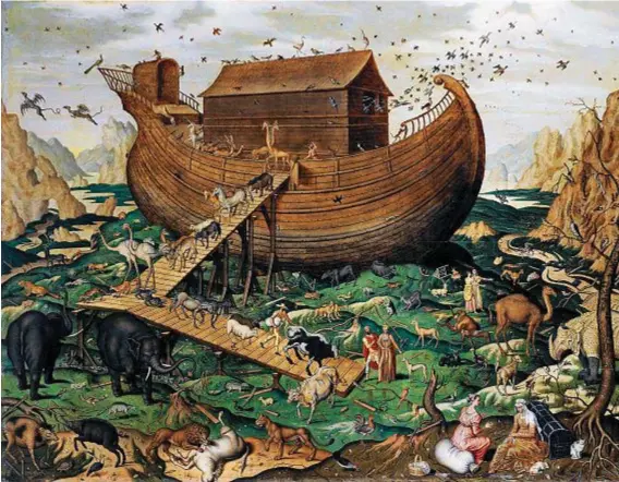  ??  ?? L’arca di Noè sul monte Ararat, dipinto nel 1570 di Simon de Myle