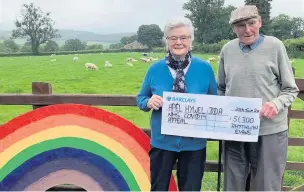  ?? Picture: Hywel Dda Charities ?? Retired Ceredigion farmer Rhythwyn Evans was thrilled that his 91 laps around his bungalow raised £51,300 for Hywel Dda NHS staff.