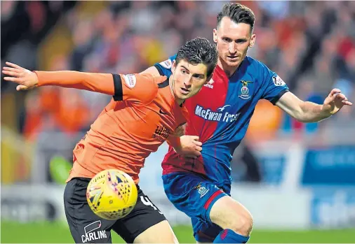  ??  ?? UPWARDLY MOBILE: Joe Chalmers, right, is looking forward to playing in the Premiershi­p after leaving Caley Thistle for Ross County