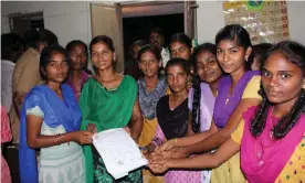  ??  ?? The ‘young girls club’ meet for their Thursday debate on ways to improve life in their village. Photograph: Mark Townsend for the Observer