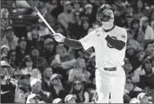  ?? Nam Y. Huh Associated Press ?? PETE CROW-ARMSTRONG of the Cubs watches his tiebreakin­g two-run home run in the sixth inning.