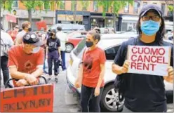  ??  ?? Protesters in the city may have been heard in Albany, as new budget has protection­s for many tenants who could face eviction.